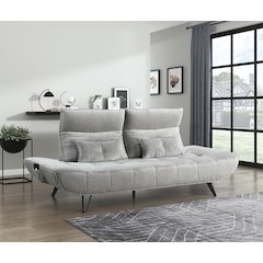 Lexicon Quonsett Chenille Sofa with Power Adjustable Seat Depth in Gray