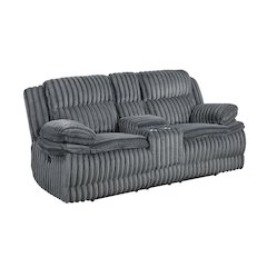 Lexicon Goodland Corduroy Double Reclining Love Seat in Dark Gray