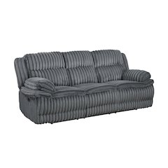 Lexicon Goodland Corduroy Double Reclining Sofa in Dark Gray