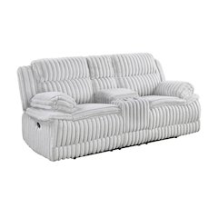 Lexicon Goodland Corduroy Double Reclining Love Seat with Center Console in Gray