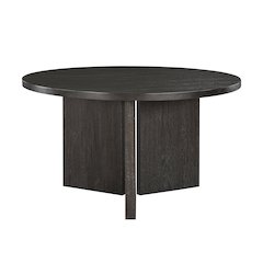 Marais Asian Hardwood Dining Round Table in Ebony