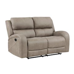 Pagosa Microfiber Double Reclining Love Seat In Brown