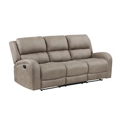 Pagosa Microfiber Double Reclining Sofa In Brown