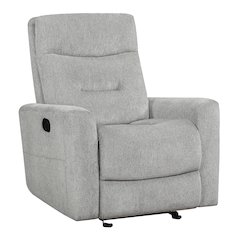 Lyndon Chenille Glider Reclining Chair In Gray