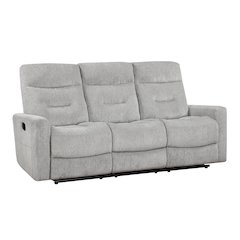 Lyndon Chenille Double Reclining Sofa In Gray