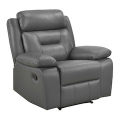 Laconia Leather Reclining Chair In Dark Gray
