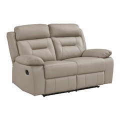 Laconia Leather Double Reclining Love Seat In Latte