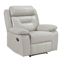Laconia Leather Reclining Chair In Silver