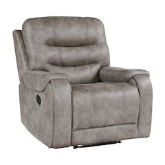 Oberon Microfiber Reclining Chair In Grayish Brown