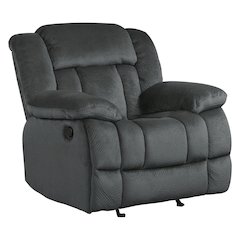 Laurelton Microfiber Glider Reclining Chair In Charcoal
