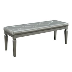 Allura Rubberwood Bench in Silver