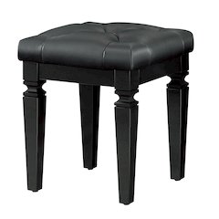 Allura Rubberwood Vanity Stool in Black