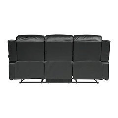 Cranley Faux Leather Double Reclining Sofa In Black