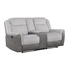 Lexicon Harriette Chenille Double Reclining Love Seat in Gray
