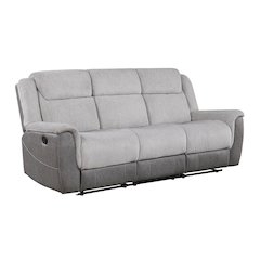 Lexicon Harriette Chenille Double Reclining Sofa in Gray