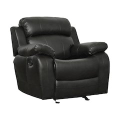 Marille Faux Leather Glider Reclining Chair In Black