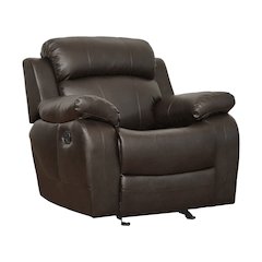 Marille Faux Leather Glider Reclining Chair In Brown