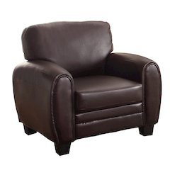 Rubin Faux Leather Arm Chair In Black