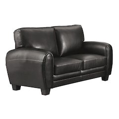 Rubin Faux Leather Love Seat In Black