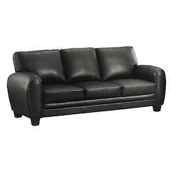 Rubin Faux Leather Sofa In Black