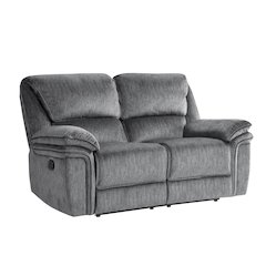 Muirfield Microfiber Double Reclining Love Seat In Gray