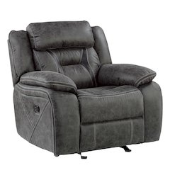 Madrona Microfiber Glider Reclining Chair In Gray