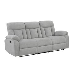 Jules Chenille Double Reclining Sofa in Gray