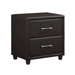 Lorenzi Faux Leather Nightstand in Dark Brown