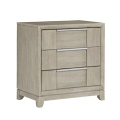 Mckewen Asian Hardwood Nightstand in Light Gray