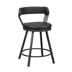 Appert Metal Swivel Counter Height Chair, set of 2 in Black