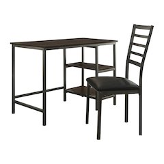 Madigan Metal Writing Desk with Chair in Black