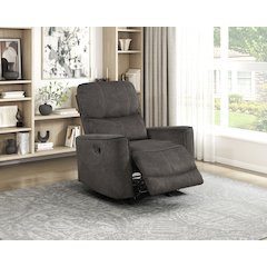 Ouray Microfiber Rocker Reclining Chair in Chocolate