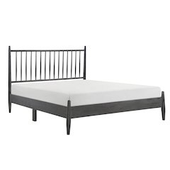Brickell Rubberwood Full Platform Bed in Gray