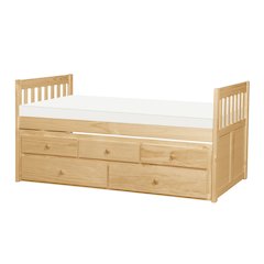 Bartly Pine Twin Over Twin Trundle Bed in Natural Pine