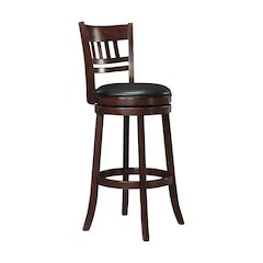 Edmond Rubberwood Bar Height Swivel Bar Stool in Dark Cherry