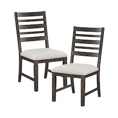 Victoria Asian Hardwood Dining Side Chair, Set of 2 in Dark Espresso