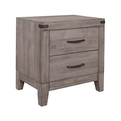 Woodrow Asian Hardwood Nightstand in Gray