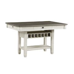 Granby Pine Counter Height Dining Table in Antique White and Rosy Brown