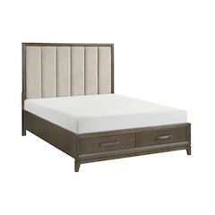 Aris Asian Hardwood Eastern King Platform Bed in Dark Walnut