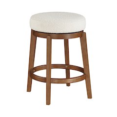 Lily Asian Hardwood Swivel Counter Height Chair in Brown