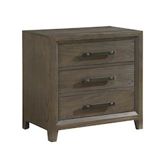 Aris Asian Hardwood Nightstand in Dark Walnut