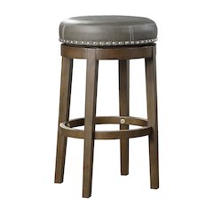 Westby Solid Wood 29" Round Swivel Stool, Set of 2 in Gray