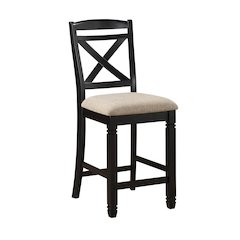 Baywater Asian Hardwood 5pcs Cntr Height Dining Set in Natural and Black