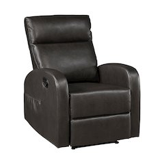 Allen Faux Leather Reclining Chair in Espresso