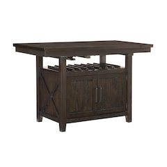 Oxton Asian Hardwood Cntr Height Dining Table in Distressed Dark Cherry