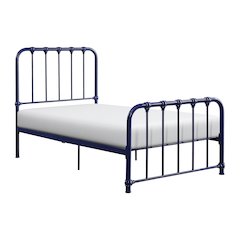 Bethany Metal Twin Metal Platform Bed in Blue