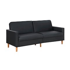 Carlton Faux Leather Elegant Lounger in Black