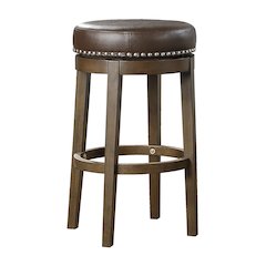 Westby Solid Wood 29" Round Swivel Stool, Set of 2 in Brown