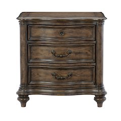 Heath Court Asian Hardwood Nightstand in Brown Oak