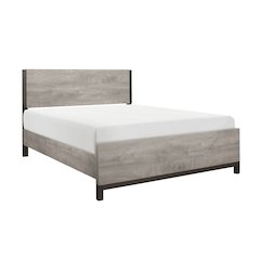 Zephyr Rubberwood Queen Bed in Light Gray